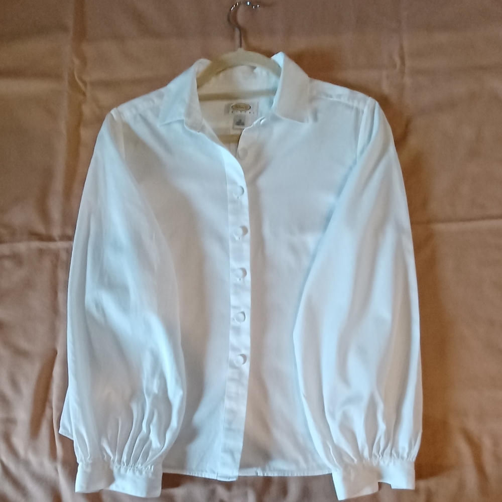 Talbots White Long-sleeved Shirt